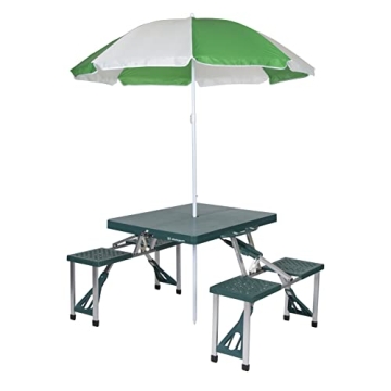 Stansport Green Picnic Table & Umbrella Combo - Perfect for Outdoor Dining