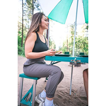 Stansport Picnic Table & Umbrella Combo in Green