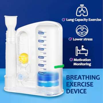 Incentive Spirometer Adult, Lung Exerciser Device, Breathing Trainer - 6000ML Inhale Volume Measurem...