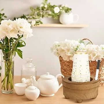 Newtay Wooden Cup Holder with Marker Slot for Parties