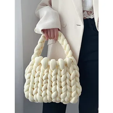Handmade Woven Polyester Knit Clutch Bag for Women