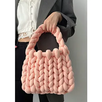 Handmade Woven Polyester Knit Clutch Bag for Women