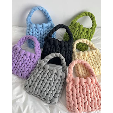 Handmade Woven Polyester Knit Clutch Bag for Women