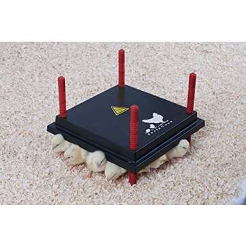 RentACoop 12x12 Inch Adjustable Heating Plate with Bonus Foldable Anti-Roost Cone for up to 20 Chick...
