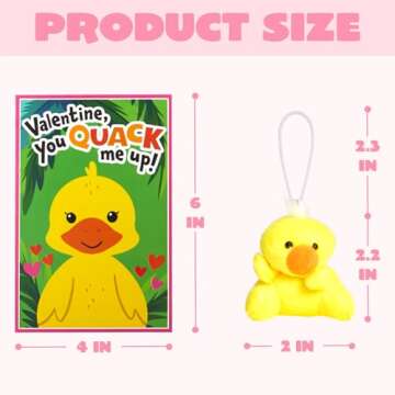 JOYIN 28 Pack Valentines Day Gifts Cards for Kids with Animal Plush Toy Key Chain Stress Relief Fidget Toy for Valentine's Classroom Exchange Cards and Valentines Party Favor