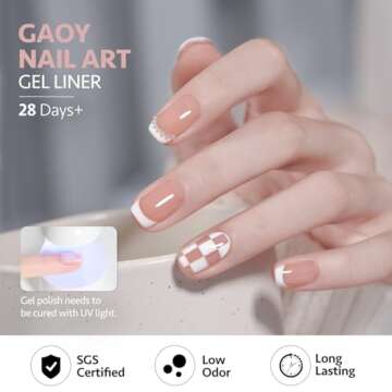 GAOY White Swirl Gel Nail Polish - DIY Nail Art at Home