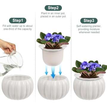 LITUDISO Self-Watering African Violet Pot - 6 Inch Planter