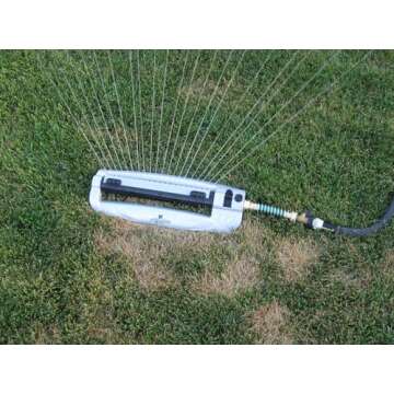 Rocky Mountain Goods Metal Oscillating Lawn Sprinkler - Rust-Proof Aluminum Base - 4,100 Sq. Ft. Cov...