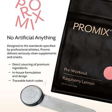 Promix Pre-Workout Powder, Raspberry Lemon - Maximize Focus & Performance - Helps Muscle Gain, Endur...