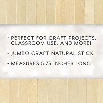 Darice Natural Wood Craft Sticks Jumbo, 80 Piece (5.75 Inch)
