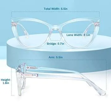 Gaoye 5 Pack Fashion Cat Eye Reading Glasses for Women, Computer Blue Light Readers Anti Glare With Eyeglasses Chain (A 5 PACK MIX, 1.0, multiplier_x)