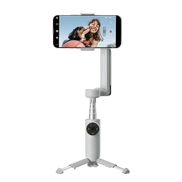 Insta360 Flow Gimbal Stabilizer - AI-Powered, 3-Axis Stabilization, Portable Design, Stone Gray
