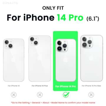 ORNARTO Compatible with iPhone 14 Pro Case 6.1, Slim Liquid Silicone 3 Layers Full Covered Soft Gel ...