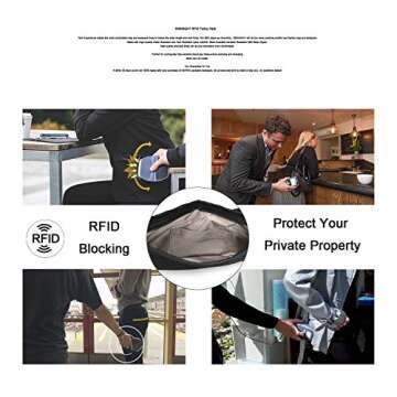 ENKNIGHT Big RFID Money Belt for Travel Running Waist Pack Fanny Pack Black