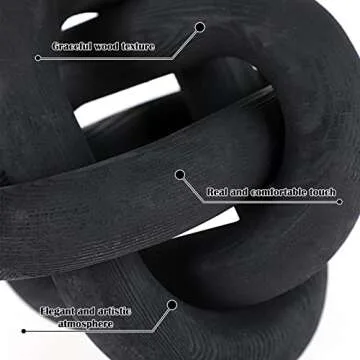 Yalikop 3 Link Wood Knot Decor - Hand Carved Coffee Table Decoration, Boho Chain Link Decor, Modern ...