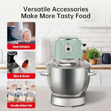 Hauswirt High-End Smart Stand Mixer M5, LED Touchscreen Mixers Kitchen Electric Stand Mixer, 5 Prese...