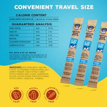 Brutus Bone Broth for Dogs - All-Natural Bone Broth Powder - Beef Flavor with Joint Support