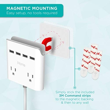 iHome Power Reach Outlet Extender with Fast Charging Ports