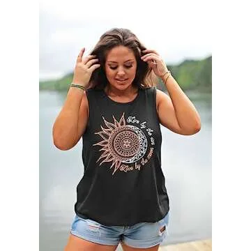 Fashionable Summer Sun Moon Graphic Tank Tops for Women