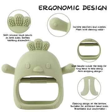 Baby Teething Toys, Teethers for Babies 3-6 Months, BPA Free Baby ChewToys, Teether Mitten Teething Toys with Soft Texture for Sensory Exploration and Itching Teething Relief