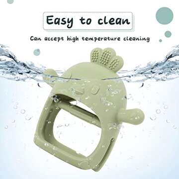 Baby Teething Toys, Teethers for Babies 3-6 Months, BPA Free Baby ChewToys, Teether Mitten Teething Toys with Soft Texture for Sensory Exploration and Itching Teething Relief