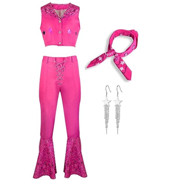 Zhazieon Pink Cowgirl 70s 80s Disco Costume with Style