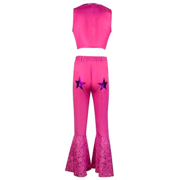 Zhazieon Pink Cowgirl 70s 80s Disco Costume with Style