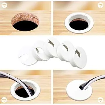 Durable 6pcs Desk Grommet for Cable Organization