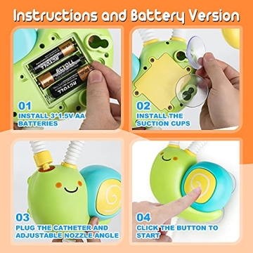 Dwi Dowellin Automatic Snail Water Pump Bath Toy for Toddlers