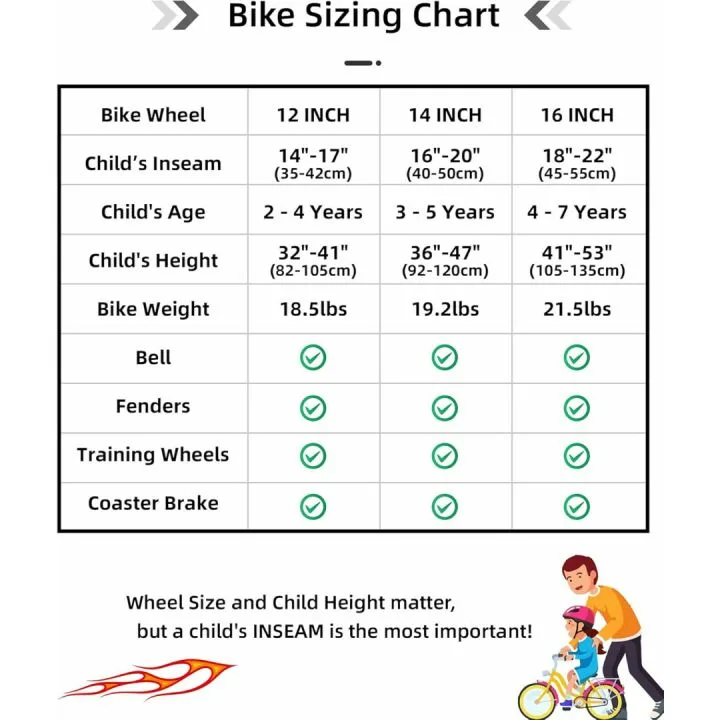 JOYSTAR 12-16" Kids Cruiser Bike with Training Wheels