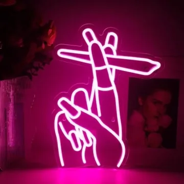 WLHOPE Hand Neon Sign – Pink LED Wall Decor for All