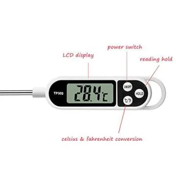 Instant Read Digital Meat Thermometer - Perfect for BBQ Cooking