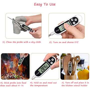 Instant Read Digital Meat Thermometer - Perfect for BBQ Cooking