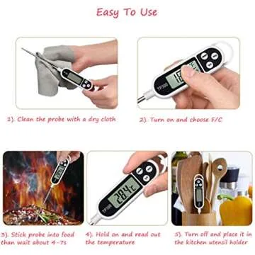 Instant Read Digital Meat Thermometer - Perfect for BBQ Cooking