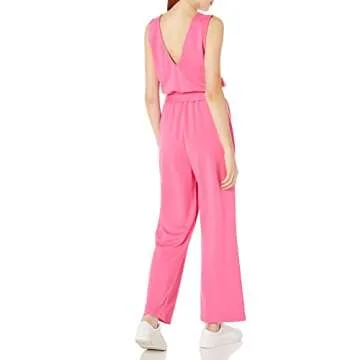 The Drop Women’s @caralynmirand Sleeveless Wrap Jumpsuit, Rose Pink, Plus Size 2X