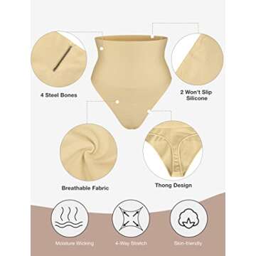 Lover-Beauty Shapewear Tummy Control Thong Underwear for Women High Waist Body Shaper Shaping Seamless Womens Underwear