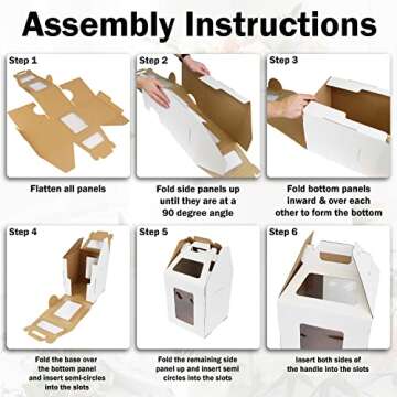 CAKINBOX Tall Cake Boxes with Window and Boards - 4 Pack
