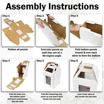 CAKINBOX Tall Cake Boxes with Window and Boards - 4 Pack