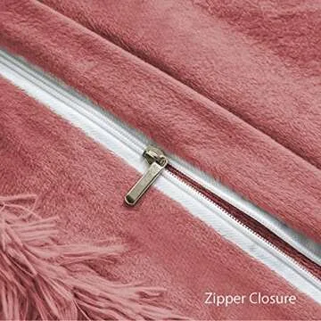 JOYPOINT 3 PC Plush Shaggy Duvet Cover Set Luxury Ultra Soft Crystal Velvet Bedding Sets£¨1 Faux Fur Duvet Cover + 3 Faux Fur Pillowcases,Zipper Closure(Queen£¬Candy Pink)