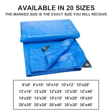 CARTMAN 6x8 Blue Poly Tarp - Versatile Outdoor Cover