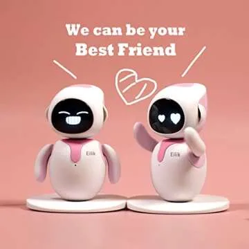 ENERGIZE LAB Eilik Pink - Touch Interactive Toys, Cute Robot Pets with Abundant Emotions. Idle Animations&Mini-Games, Unique Gift for Girls & Boys. Support Update.