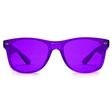 Purple Color Therapy Glasses for Chakra Healing, Chromotherapy, and Mood