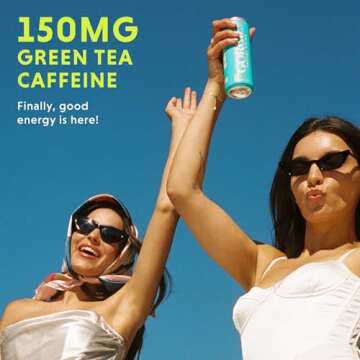 GORGIE Tropical Variety, Sugar-Free Natural Energy Drink Sparkling, Healthy Energy Drinks - Green Te...