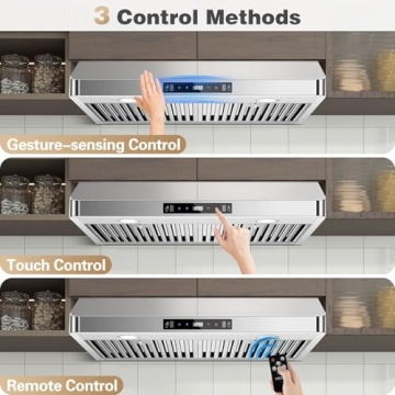 SNDOAS Under Cabinet Range Hood 30 inch,Stainless Steel Ducted/Ductless Range Hood with Touch/Gestur...