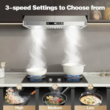 SNDOAS 30" Stainless Steel Range Hood with Remote Control