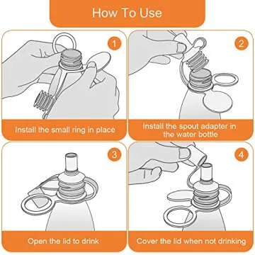 Morlike Living Water Bottle Spout Adapter, Silicone Baby Water Bottle Adapter for Toddlers, Protects Kids Mouth - No Spill ＆ BPA Free(Mix,4 Pack)