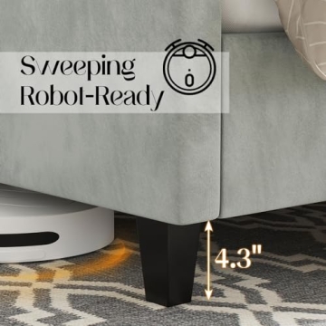 Elegant Velvet Queen Bed Frame with Wingback Design