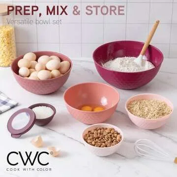COOK WITH COLOR 12 Piece Mixing Bowls Set - Practical & Stylish