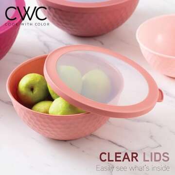 COOK WITH COLOR 12 Piece Mixing Bowls Set - Practical & Stylish