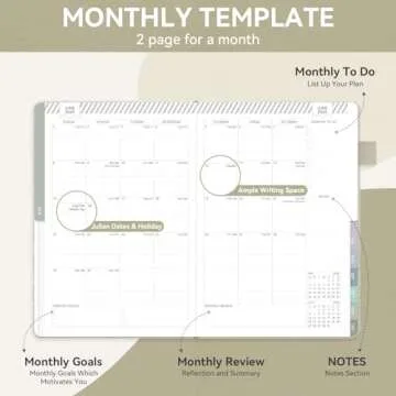 Getink 2025 Linen cover Planner Weekly & Monthly Daily Agenda Book,2025-2026 To Do List Notebook with Colorful Monthly Tabs, Inner Pocket, Elastic Closure, Thick Paper(Beige,5.5 * 8.5)